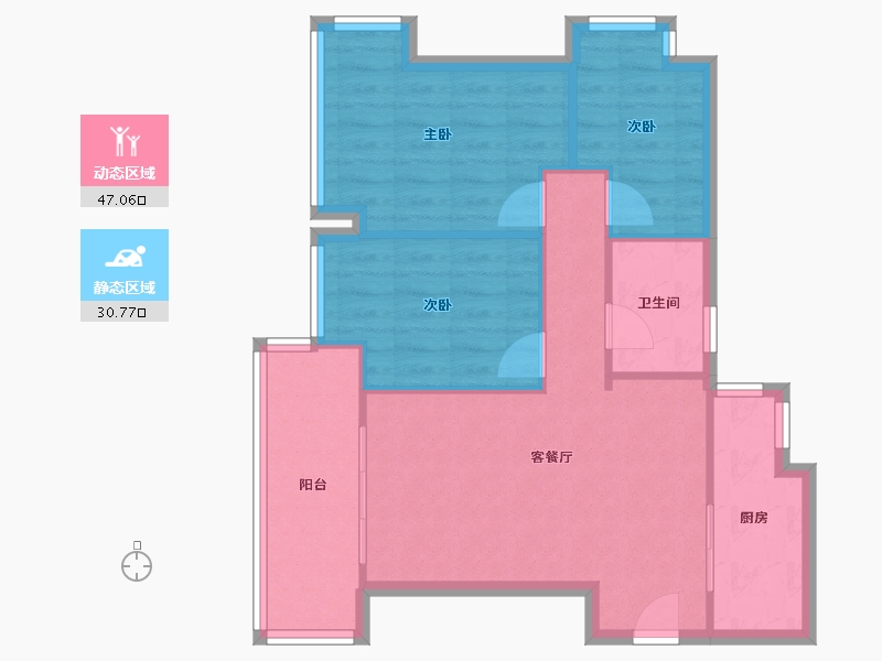 广东省-东莞市-新鸿基珑汇-65.87-户型库-动静分区