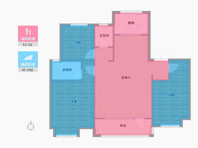 山东省-济宁市-中玮名门-107.20-户型库-动静分区