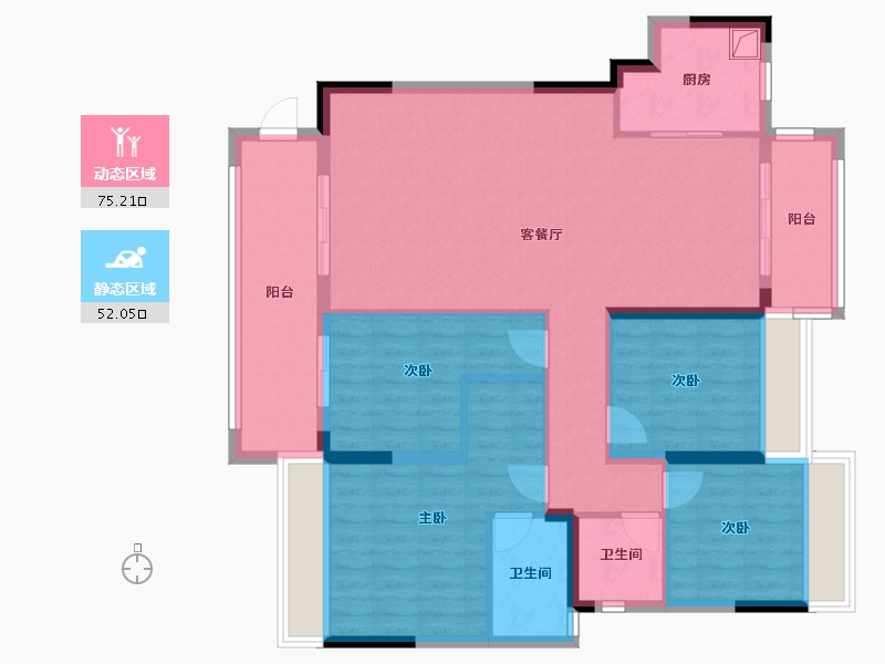 广东省-揭阳市-盈悦华府-117.60-户型库-动静分区