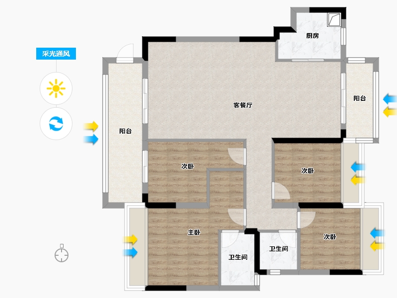 广东省-揭阳市-盈悦华府-117.60-户型库-采光通风