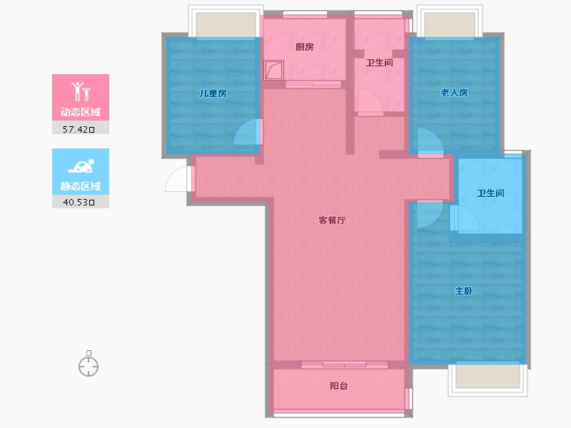 河南省-南阳市-明山学府-86.21-户型库-动静分区