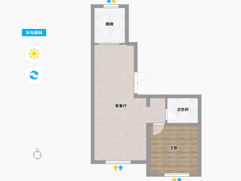 黑龙江省-佳木斯市-汉江国际-50.24-户型库-采光通风