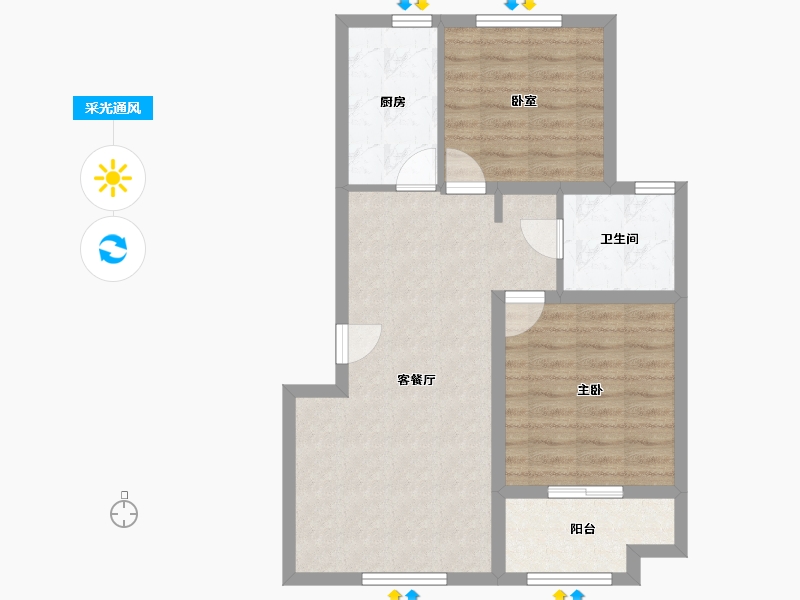 上海-上海市-宜浩欧景236弄-65.99-户型库-采光通风