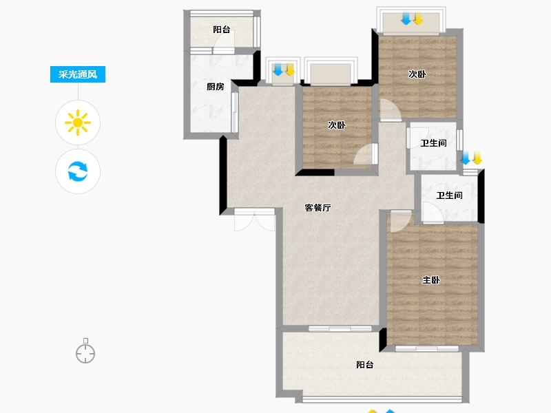 贵州省-铜仁市-樱花苑-91.69-户型库-采光通风