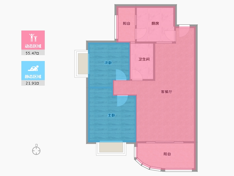 重庆-重庆市-升伟新天地-70.88-户型库-动静分区