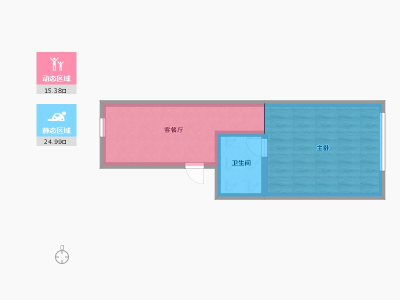 上海-上海市-方德路(二五一弄101)-61.60-户型库-动静分区