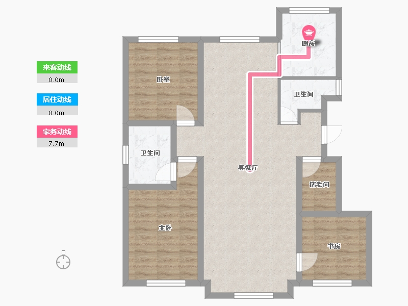 黑龙江省-大庆市-中央华府-96.00-户型库-动静线