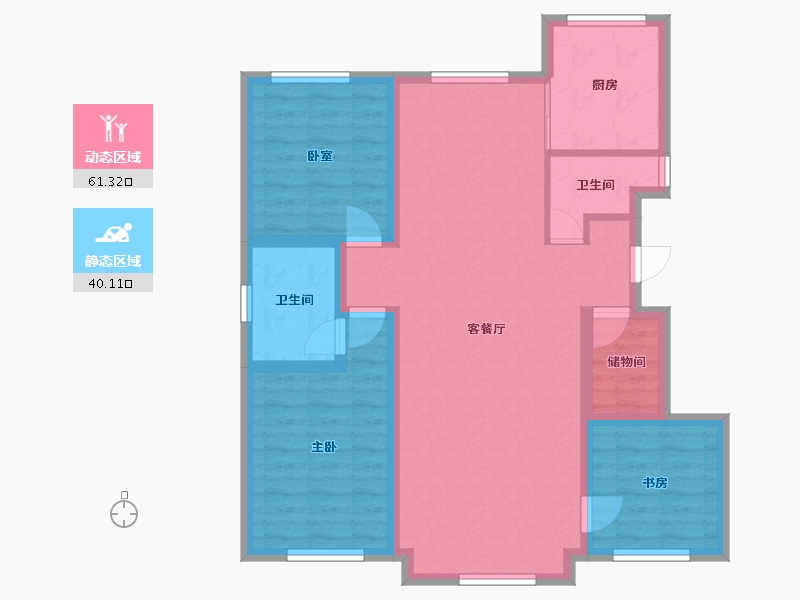 黑龙江省-大庆市-中央华府-96.00-户型库-动静分区