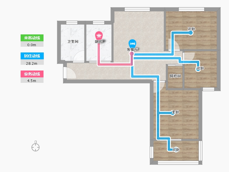 上海-上海市-三林世博家园-C区-76.00-户型库-动静线