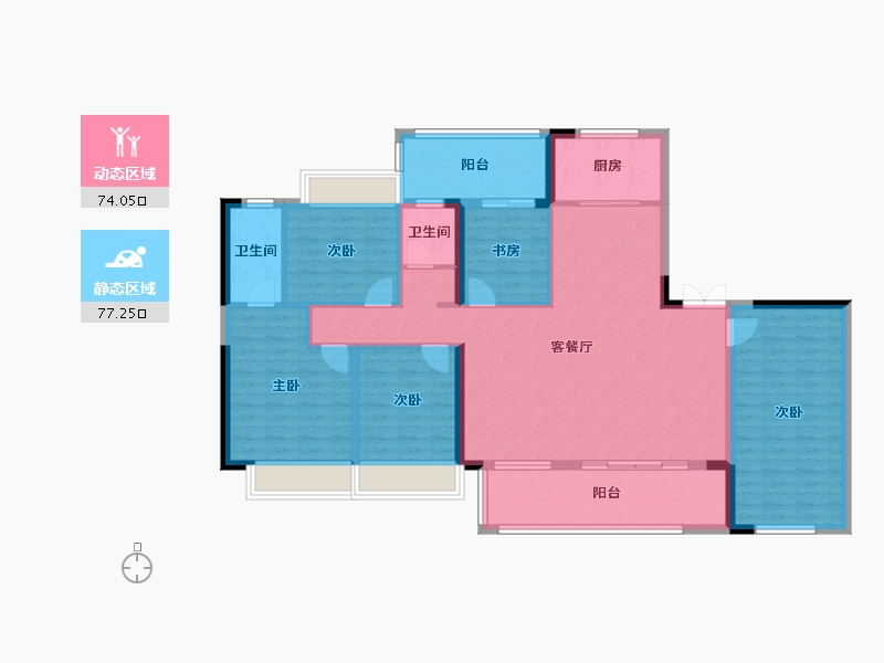 云南省-文山壮族苗族自治州-学府春天-125.98-户型库-动静分区