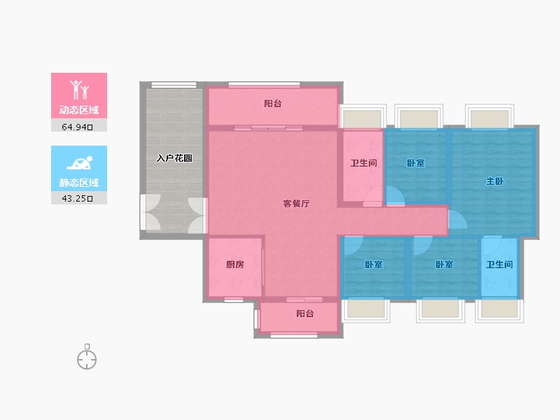 广东省-韶关市-保利东湾花园-113.50-户型库-动静分区