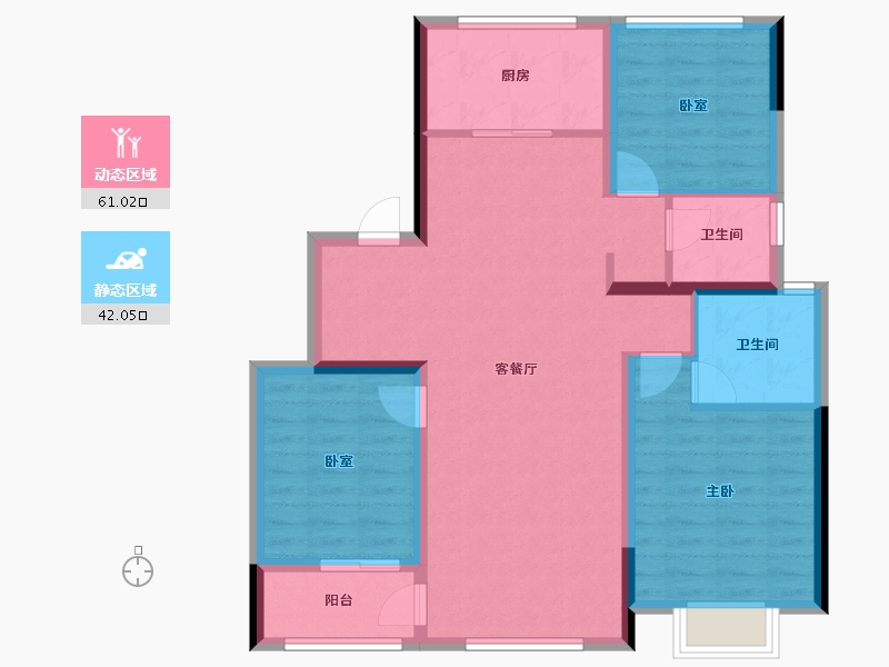 山东省-济宁市-能源蓝城·春风仁里-92.61-户型库-动静分区