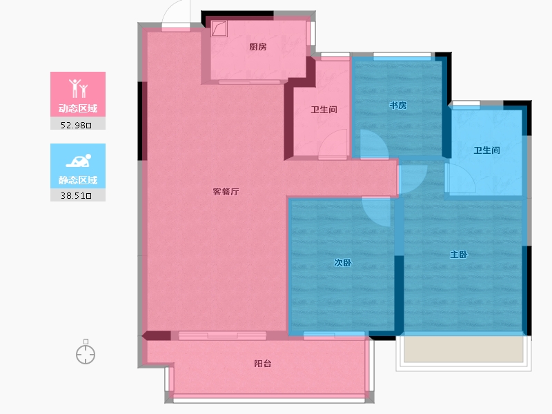 浙江省-丽水市-白桥溪谷·瑞和园-82.13-户型库-动静分区