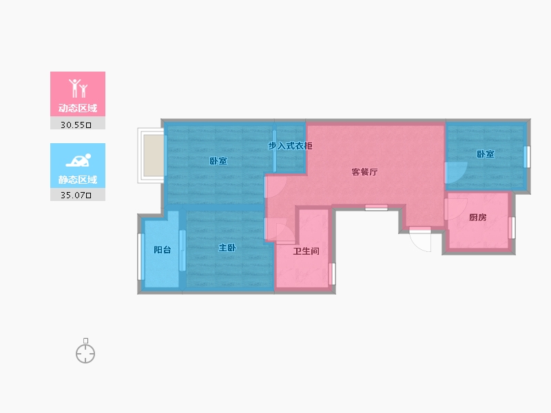 浙江省-杭州市-海潮雅园-66.94-户型库-动静分区