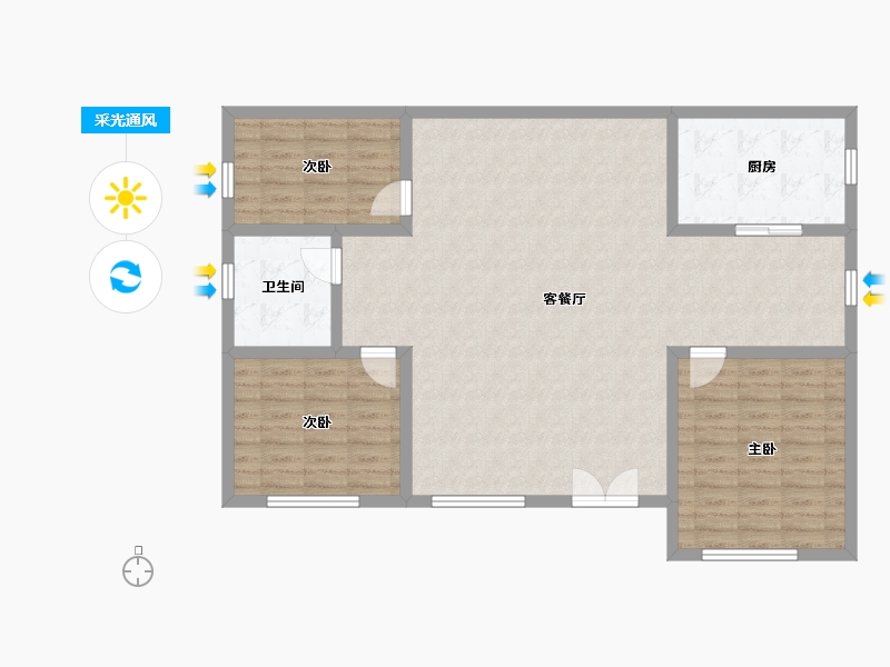 山东省-菏泽市-塔湾村-112.00-户型库-采光通风