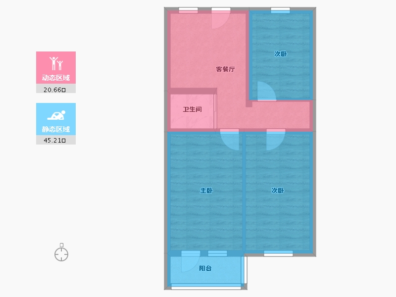 北京-北京市-西坝河西里-62.39-户型库-动静分区