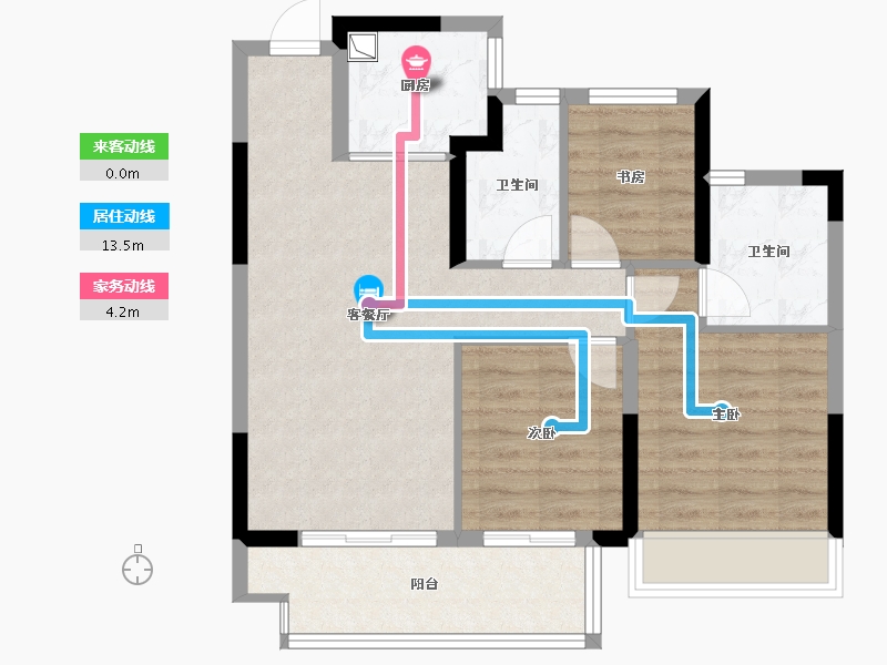 浙江省-丽水市-白桥溪谷·瑞和园-71.37-户型库-动静线