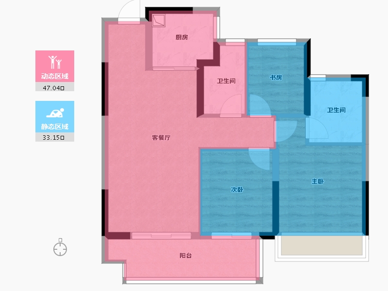 浙江省-丽水市-白桥溪谷·瑞和园-71.37-户型库-动静分区