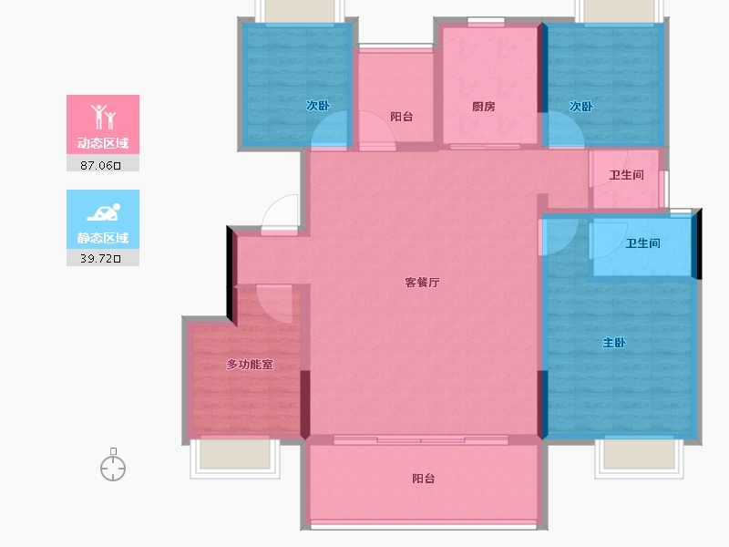 湖南省-长沙市-碧桂园阅山境-114.41-户型库-动静分区