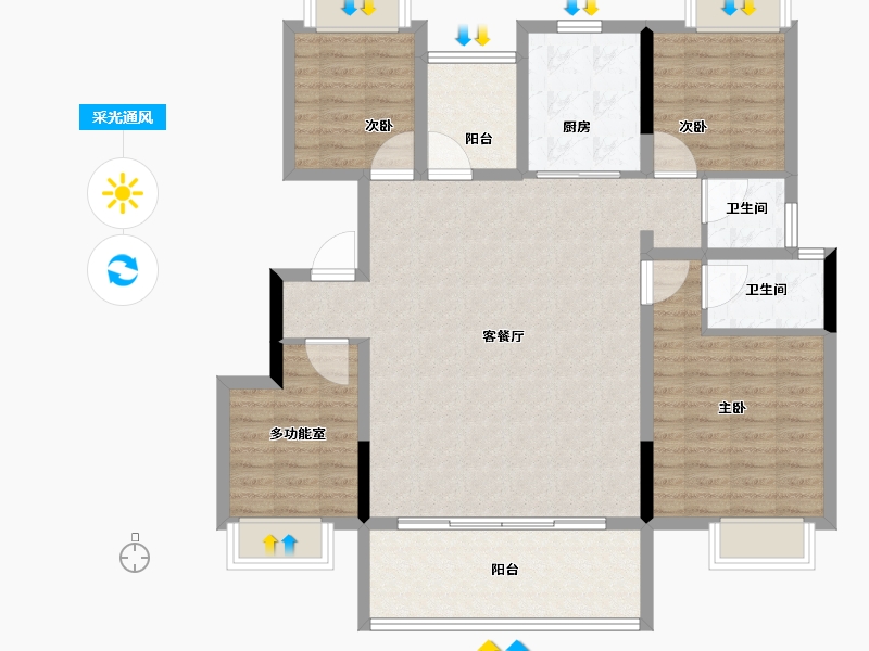 湖南省-长沙市-碧桂园阅山境-114.41-户型库-采光通风