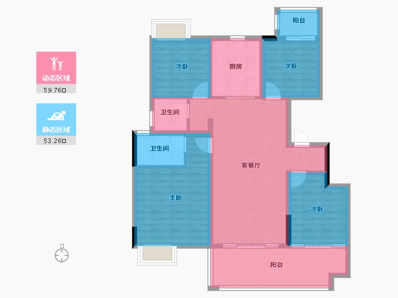 湖南省-长沙市-碧桂园阅山境-101.61-户型库-动静分区