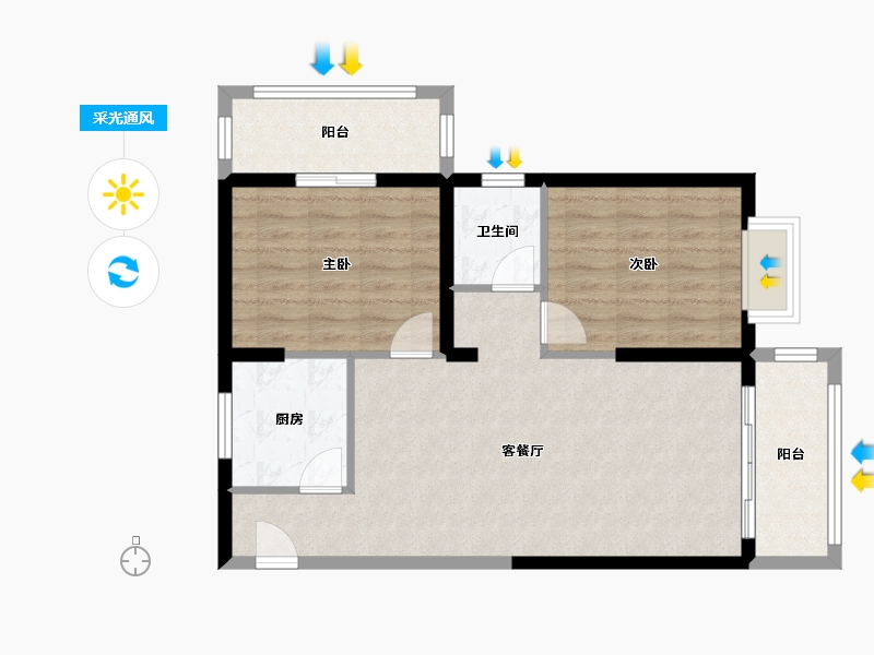 甘肃省-兰州市-天泰世纪嘉园-84.00-户型库-采光通风