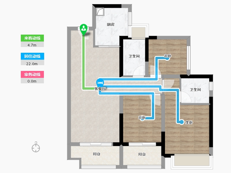 广东省-中山市-越秀建发·玺樾珺樾-79.77-户型库-动静线