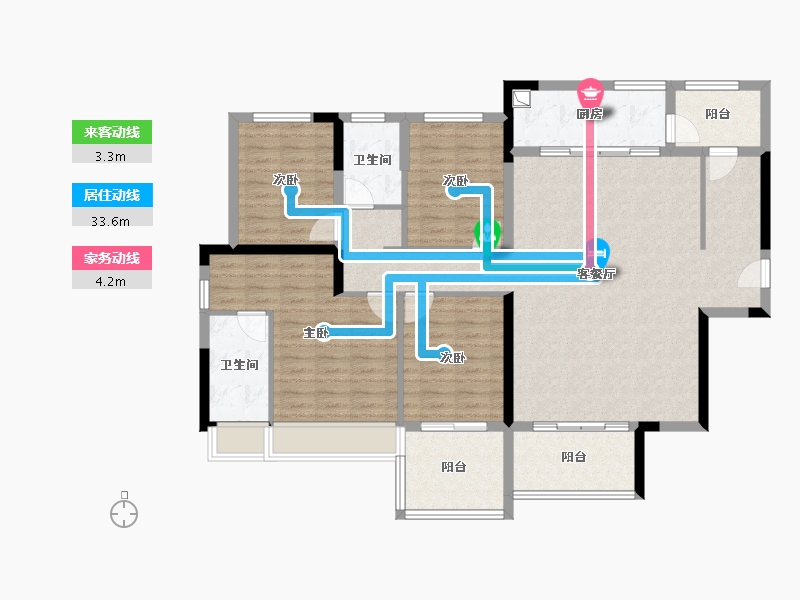 广东省-中山市-越秀建发·玺樾珺樾-129.68-户型库-动静线