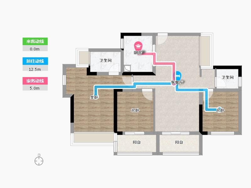 广东省-中山市-越秀建发·玺樾珺樾-84.54-户型库-动静线