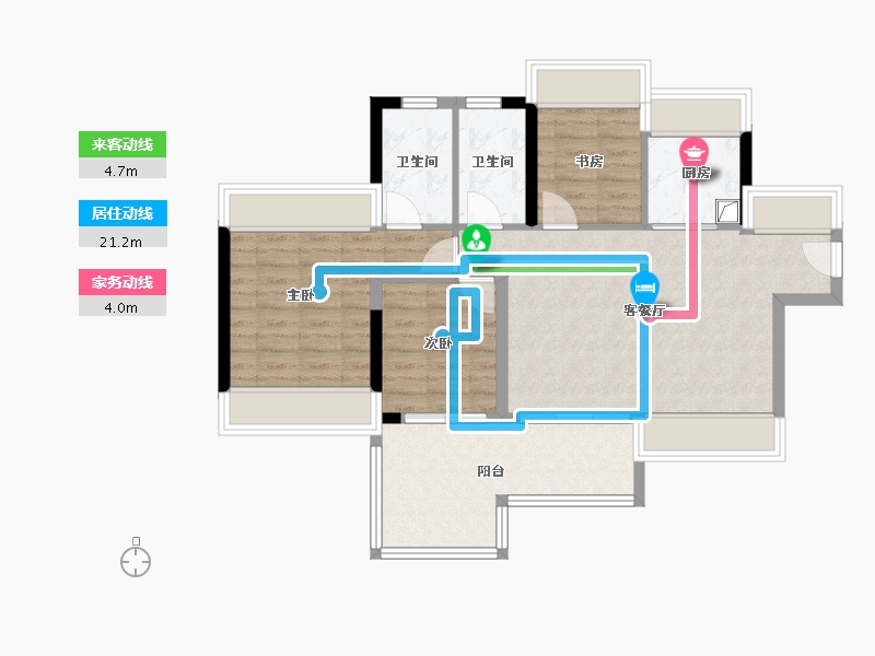 广东省-中山市-星晨·君悦湾-79.67-户型库-动静线