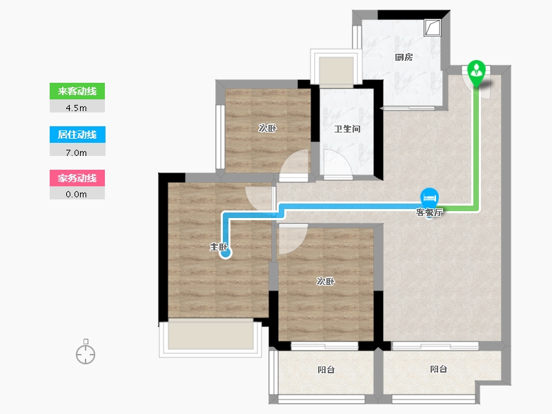 广东省-中山市-越秀建发·玺樾珺樾-64.82-户型库-动静线