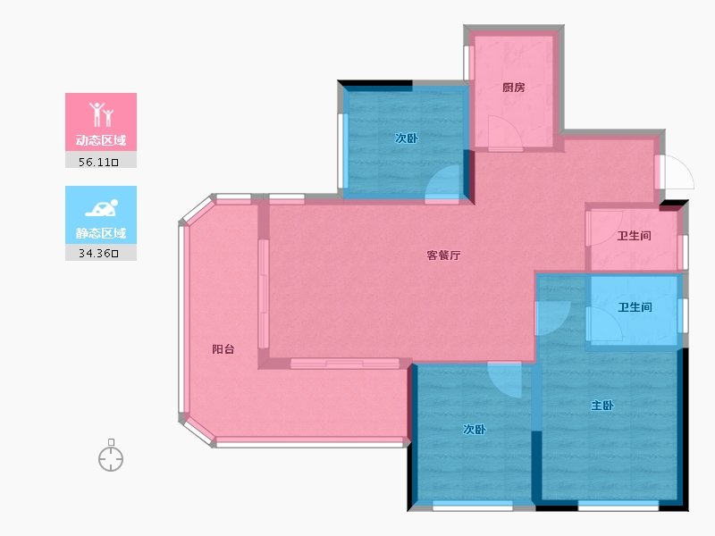 四川省-遂宁市-中驰桃源大境-81.21-户型库-动静分区