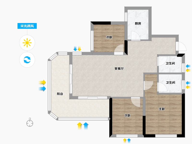 四川省-遂宁市-中驰桃源大境-81.21-户型库-采光通风