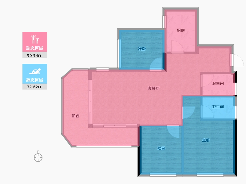 四川省-遂宁市-中驰桃源大境-75.48-户型库-动静分区