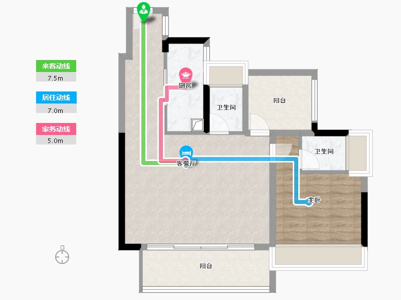 广东省-中山市-星晨·君悦湾-70.68-户型库-动静线