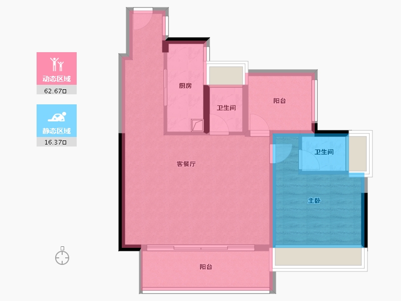 广东省-中山市-星晨·君悦湾-70.68-户型库-动静分区