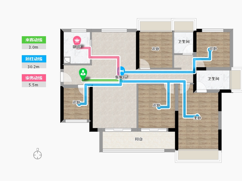 广东省-中山市-越秀建发·玺樾珺樾-102.08-户型库-动静线