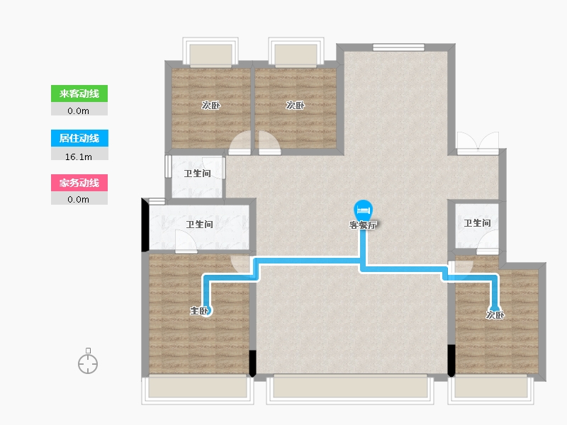 吉林省-长春市-保利·和煦-128.26-户型库-动静线