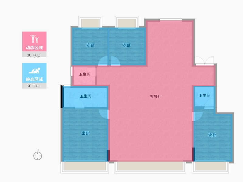 吉林省-长春市-保利·和煦-128.26-户型库-动静分区