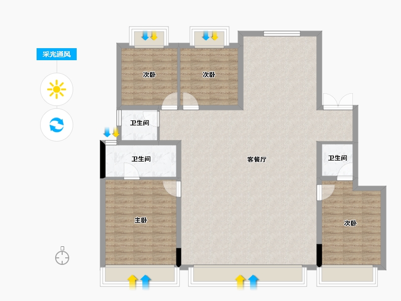 吉林省-长春市-保利·和煦-128.26-户型库-采光通风