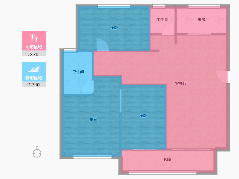 陕西省-西安市-沣华熙城-94.06-户型库-动静分区