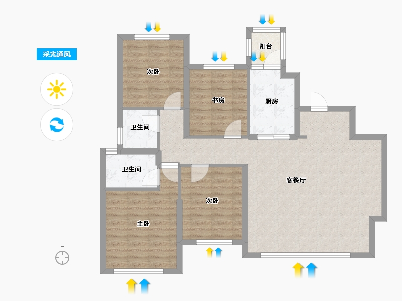 四川省-成都市-建发观唐映月-104.00-户型库-采光通风