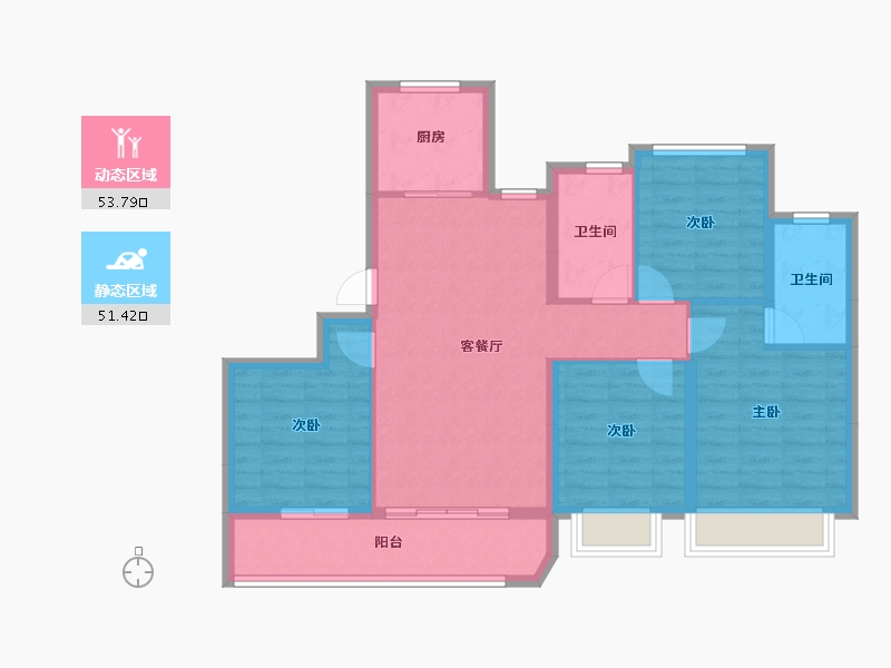 浙江省-绍兴市-金澜府-94.50-户型库-动静分区