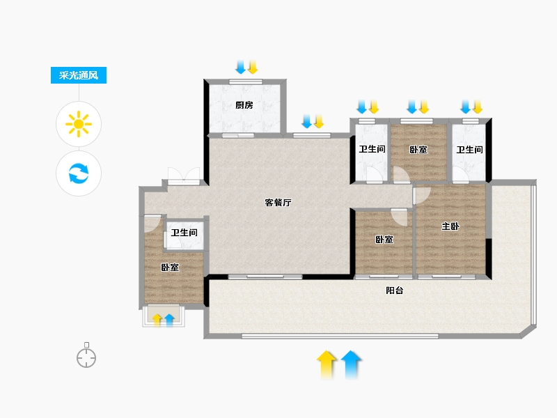 河南省-驻马店市-巨源壹号院-158.52-户型库-采光通风