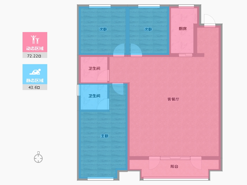 山西省-晋中市-文华公馆-114.40-户型库-动静分区