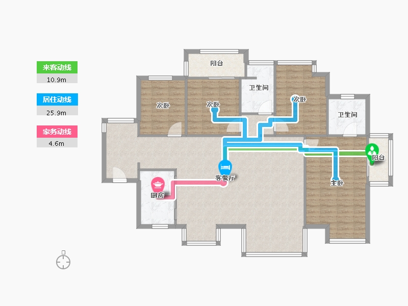 福建省-泉州市-禹洲城市广场温莎美地-150.00-户型库-动静线