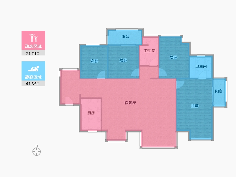 福建省-泉州市-禹洲城市广场温莎美地-150.00-户型库-动静分区