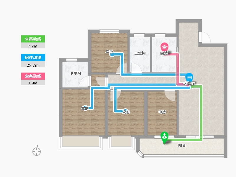 浙江省-绍兴市-金澜府-89.62-户型库-动静线