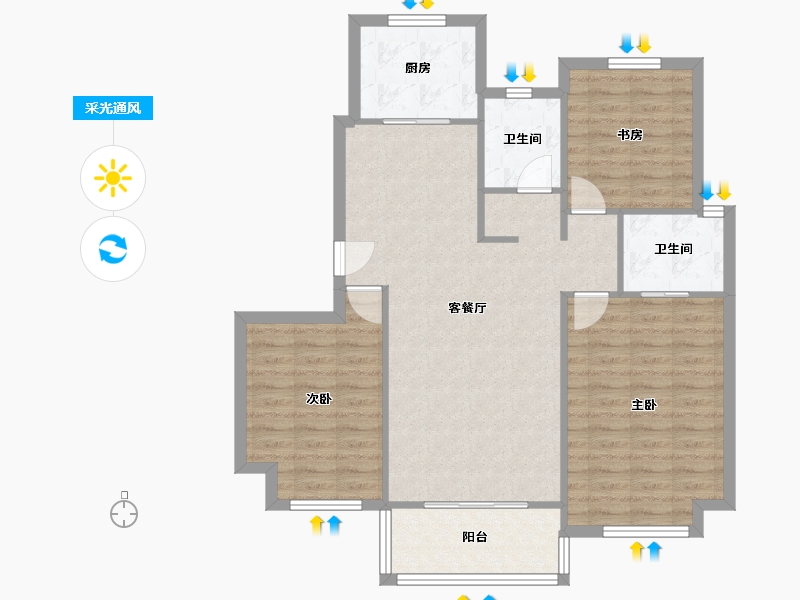 江苏省-苏州市-建发独墅湾-94.10-户型库-采光通风