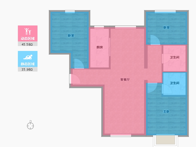 北京-北京市-房地远洋悦山水-84.12-户型库-动静分区